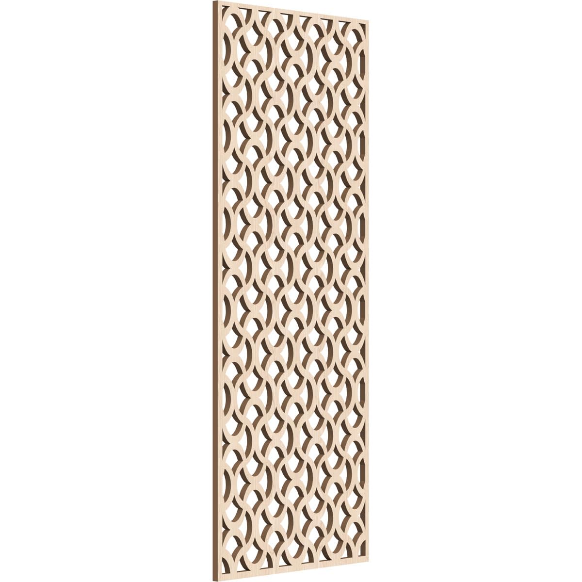 15 3/8"W x 39 3/8"H x 3/8"T Resort Decorative Fretwork Wood Wall Panels, Red Oak