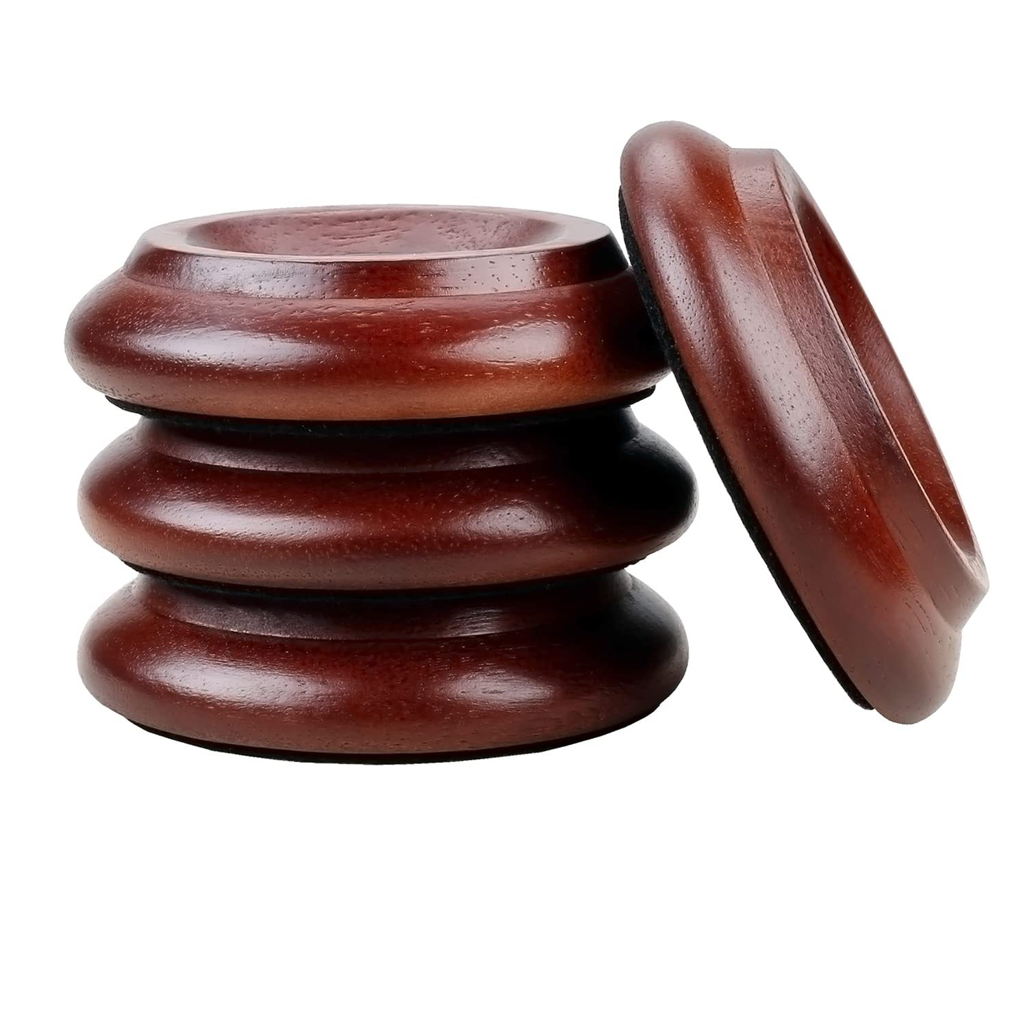 4 tazas verticales de madera maciza para piano, tazas para muebles, sofás, camas, sillas, almohadillas de fieltro antideslizantes y antiruido, para protectores de suelo de madera dura, color negro