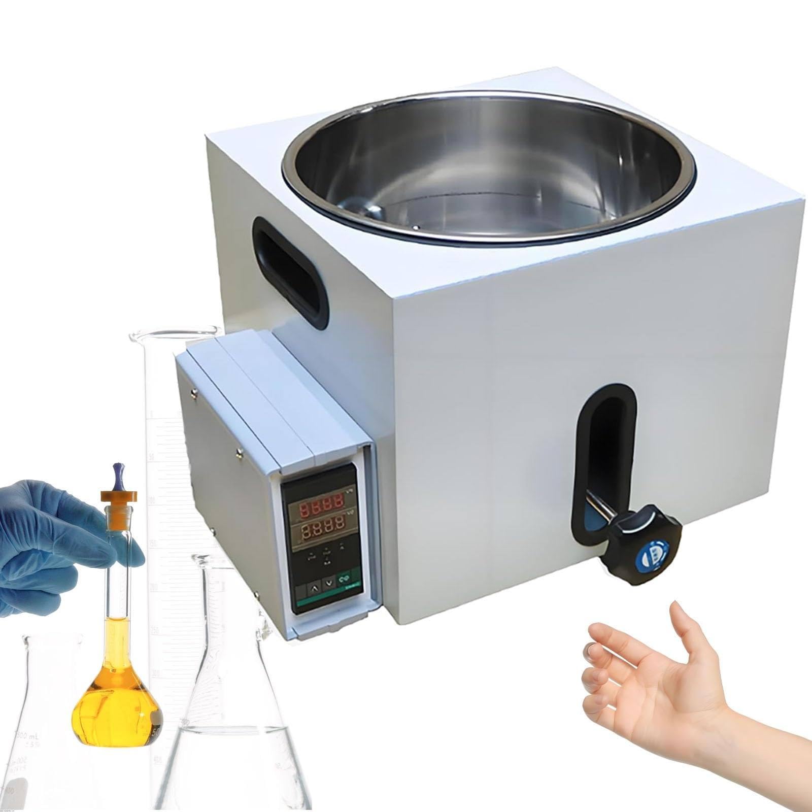 Cyfrowa termostatyczna łaźnia wodna laboratoryjna, naukowa łaźnia grzewcza z wkładką ze stali nierdzewnej, grzałka elektryczna, wyświetlacz cyfrowy do artykułów laboratoryjnych 3L