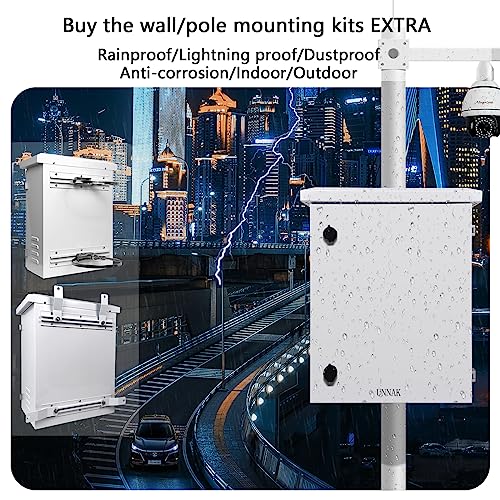Outdoor nema Enclosure Electrical Box - 23.6x19.7x11.8 Weatherproof Network Exterior Box Ventilated Enclosure hinged Outdoor Galvanized Electrical Ventilation Design(600 * 500 * 300mm) by UNNAK - Used condition - Image 5