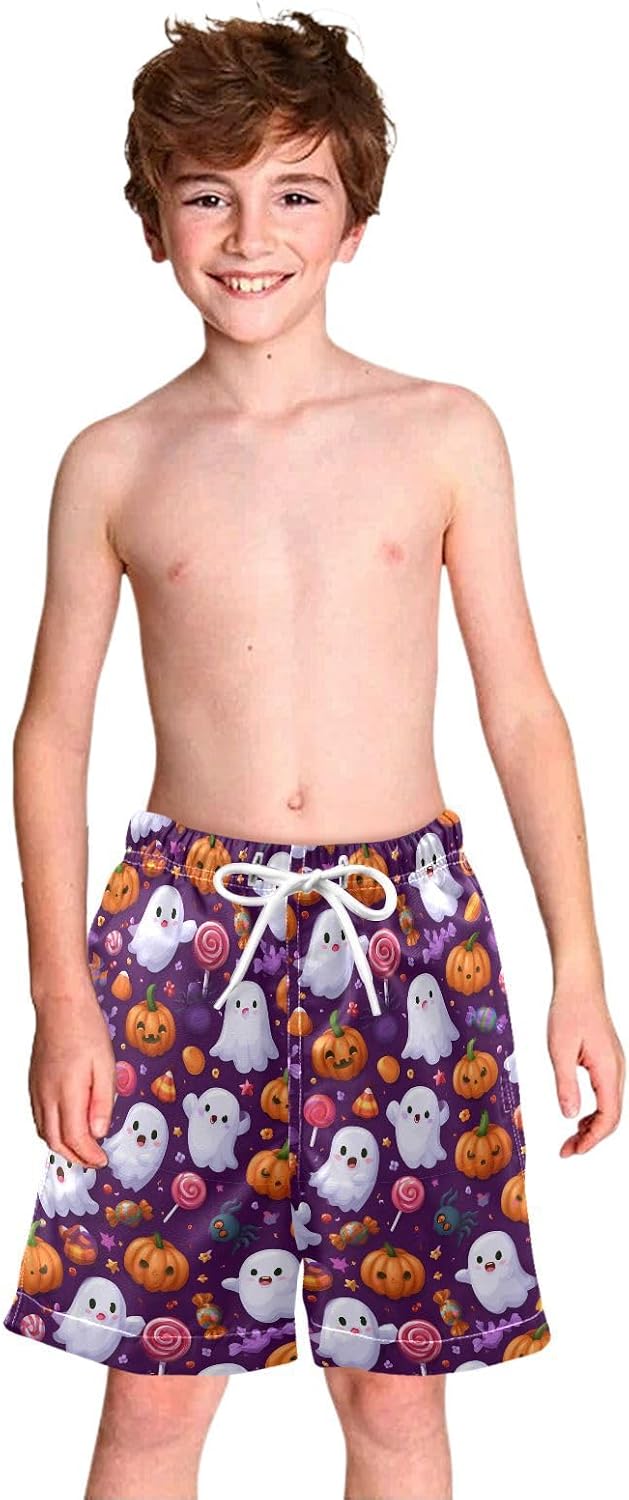 Boccsty Neon Fire Basketball Player Boys Swim Trunks Baby Kids Swimwear Summer Toddler Beach Board Shorts 2T-XL