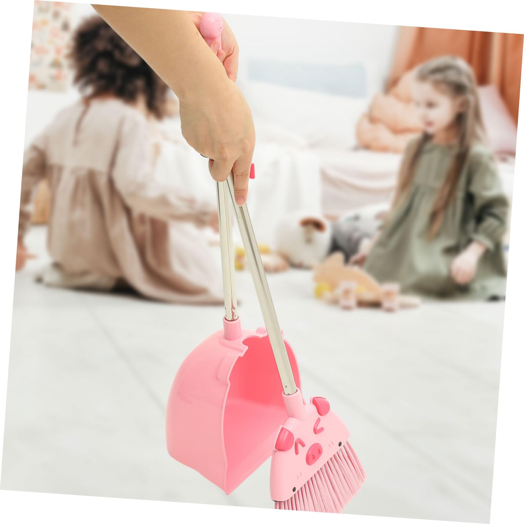 Juego de Escoba y Recogedor Rosa para Niños PP Pet