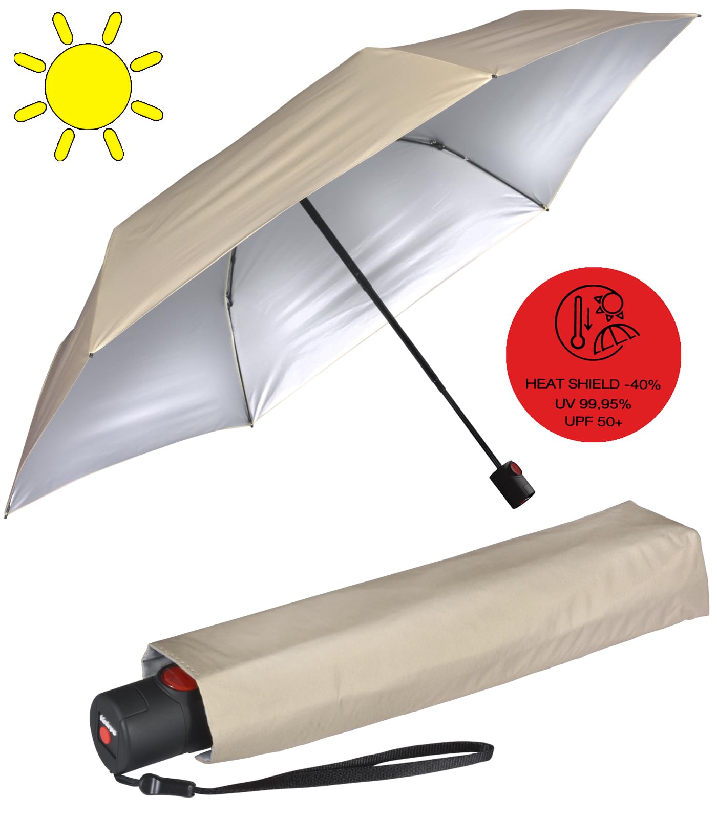 Ombrello tascabile in Knirps Ultra U.200 Medium Duomatic - automatico aperto-chiuso - a prova di tempesta - antivento