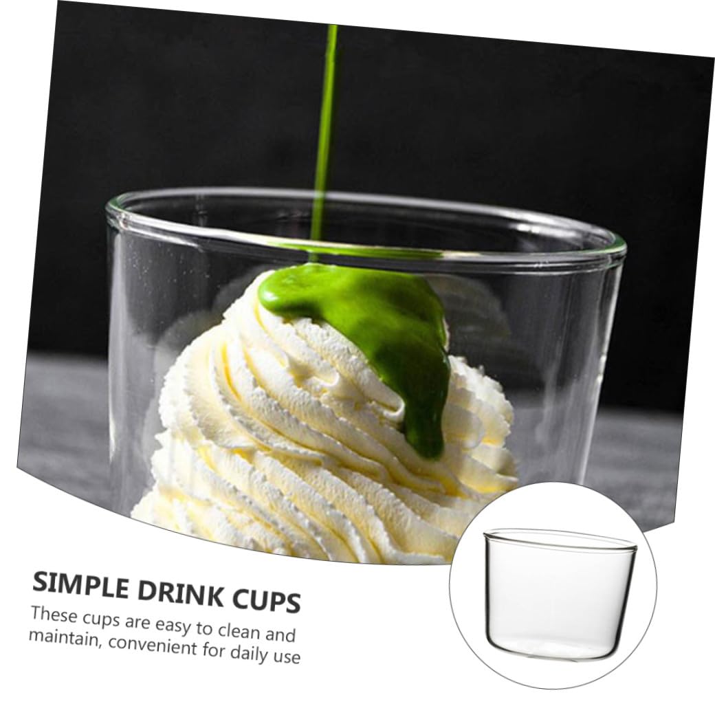 Vasos Redondos de Vidrio de 200ml para Postre, 4 Piezas