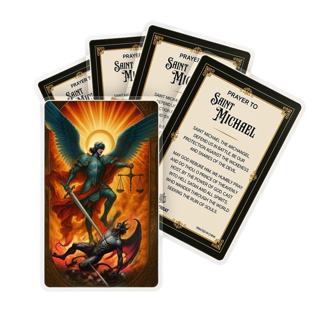 Montserrat Abbey Saint Michael Archangel Prayer Cards Laminated 5-Pack