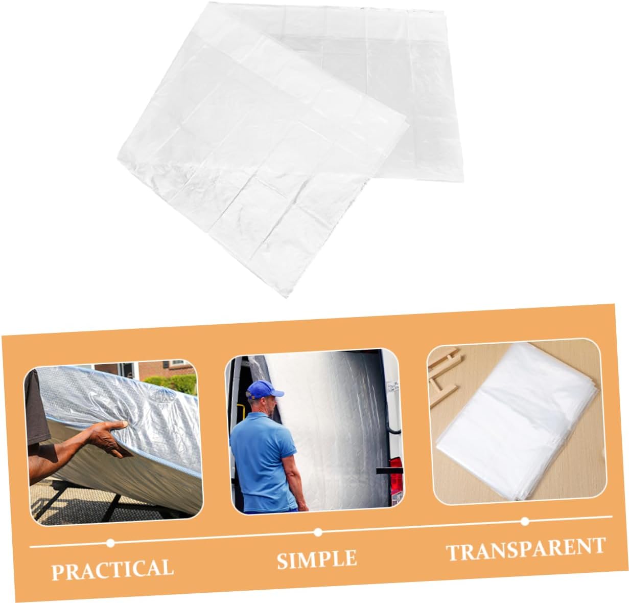 Garneck Heavy Duty Mattress Protection Bag Transparent Thick Plastic Cover for Moving Storage and Dust Protection Double Layer Mil