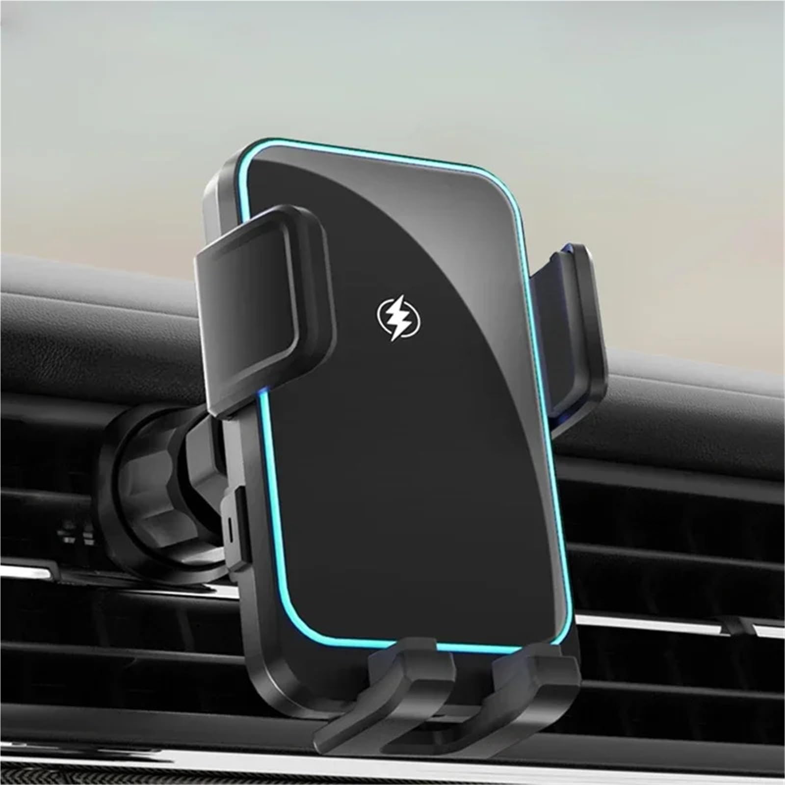 OUFDBLFDR Car Phone Holder Wireless Charging with Light Phone Stand in Car Compatible with Volvo BMW Mazda Tesla