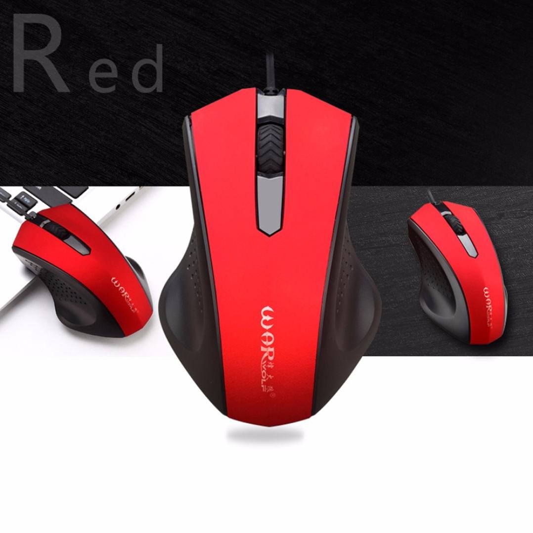 theshy Firewolf m-605 Wired Gaming Maus Schwarz Schwarz Rot 1600dpi 3D-Tasten USB Wired Gaming Spiel Maus Mäuse für PC Laptop Rot Rot