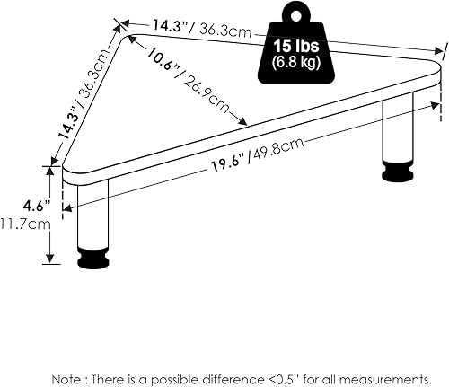 Vista 8 de Furinno Turn-N-Tube - Soporte elevador para monitor de esquina con tubos de acero inoxidable, Americano