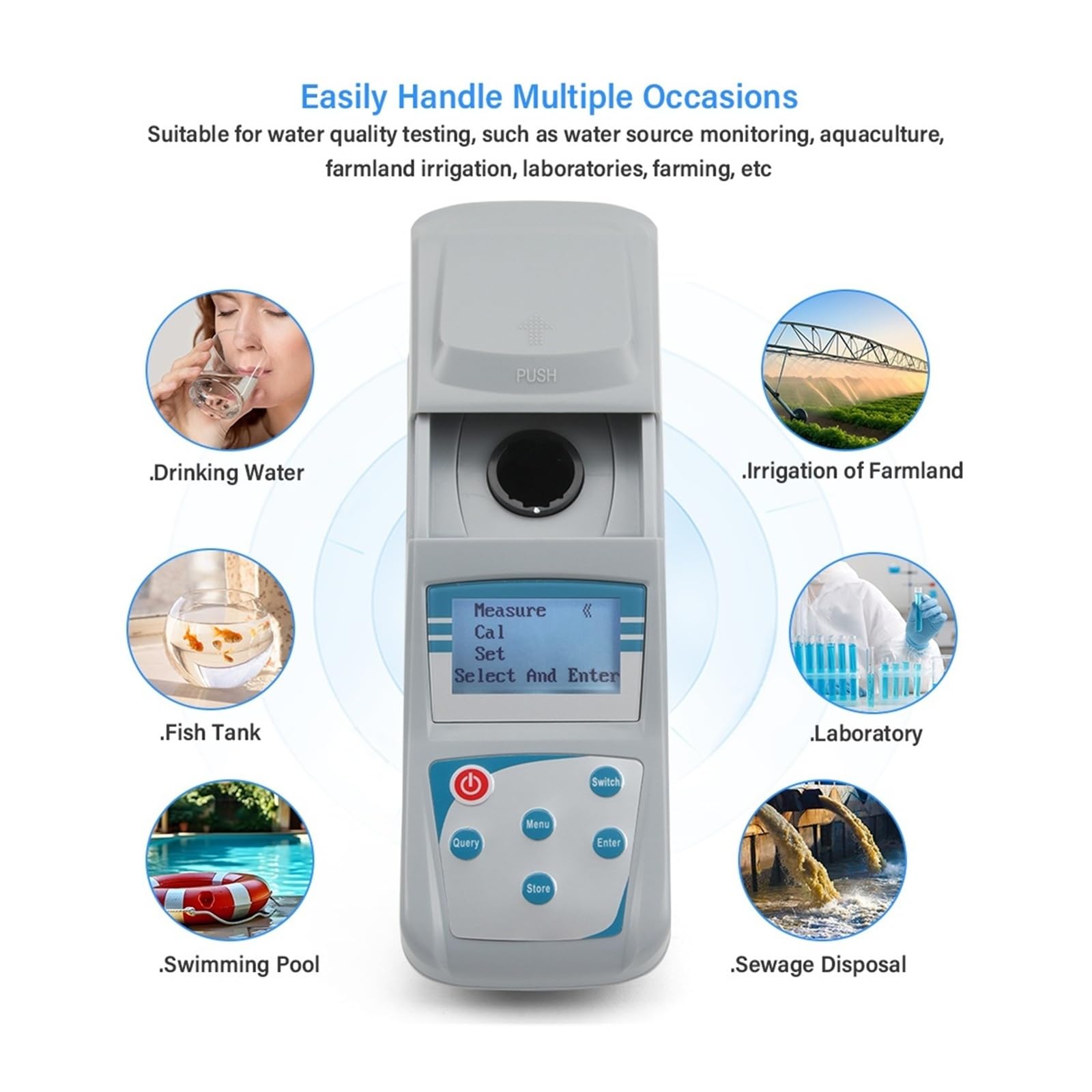 Comprobador digital de turbidez 0-1000 NTU, turbímetro retroiluminado LCD portátil para tratamiento de aguas residuales y piscinas, medición precisa de la calidad del agua
