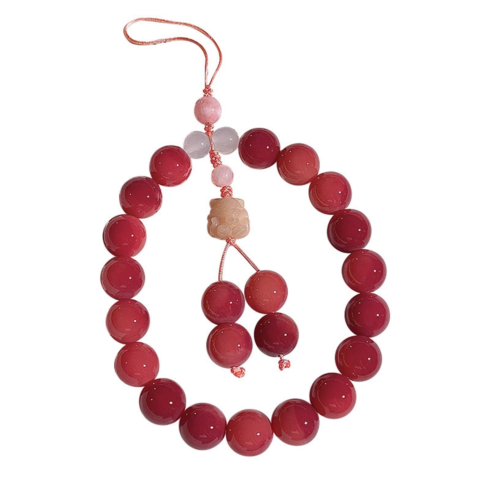 Correa de muñeca for teléfono móvil de estilo chino con abalorios de ágata desmontables, cordón for cámara y bolso