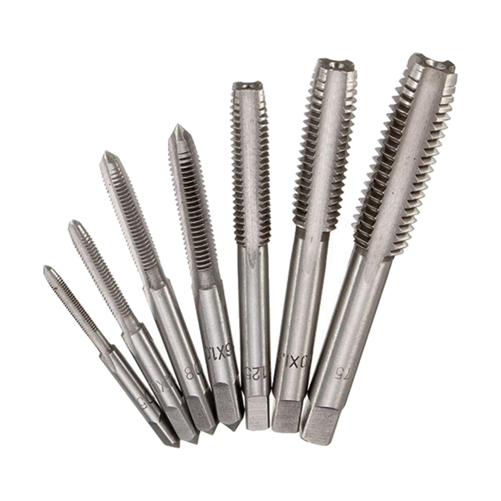 Club Bollywood®7Pcs Metric Thread Machine Tap Set M3-M12 Tapping Bits Tool Tap Set|Home & Garden | Hand Tools |7 Metric Thread Machine Taps Set-image-43