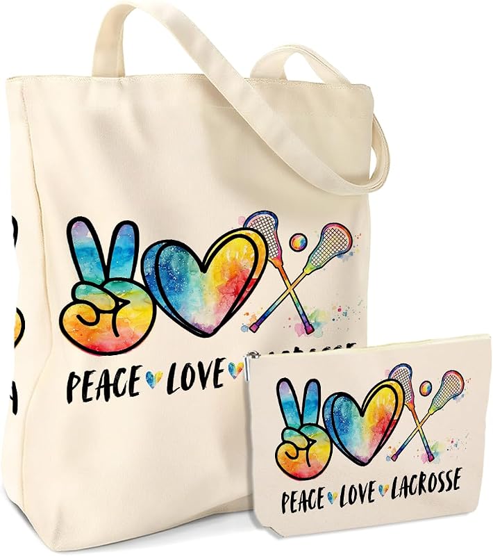 Conjunto jealance com bolsa tote e necessaire de lona Peace Lacrosse 1174, 2 unidades