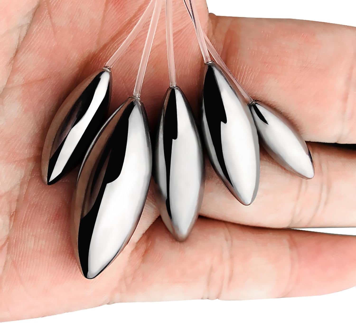 Heuceo Oval Bullet BDSM Urethral Sound Stainless Steel Penis Plug Bladder Dilators with Ring & Nylon Line Erotic SM Sex Toys Set, Male Glans Rings Probe Tubes Plugs Dilator for Men Gay (6+8+9mm)