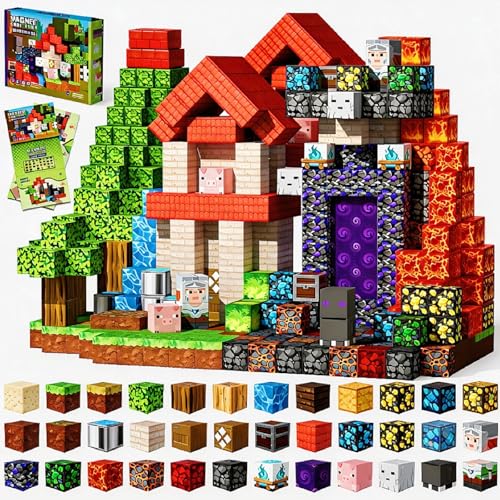 Magnetic Blocks Set-80PCS Magnetic Building Cube Game, Building Blocks Craft Cubes, Stacking Magnet STEM Block Cubes, Magnets Tiles Montessori Sensory Toys for 3+ Kids Easter Basket Stuffers Gifts