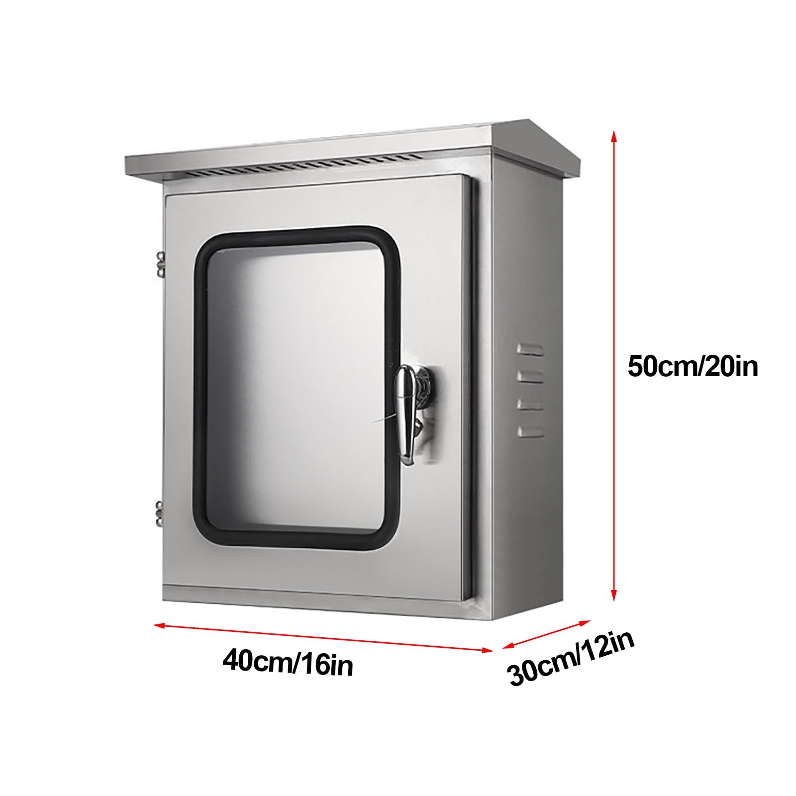 Cassetta Elettrica a Doppia Anta, Scatola Derivazione in Acciaio Inox 304 | Con Finestra di Lspezione, Scatola Elettrica IP65 con Serratura e Piastra di Montaggio(50x40x30cm/20x16x12in)