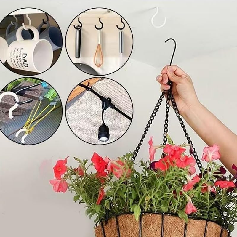 10pcs 3/4" Vinyl-Coated Hook, Question Mark Hook, Heavy Duty Screw Cup Hook for Bathroom Wall Hanging