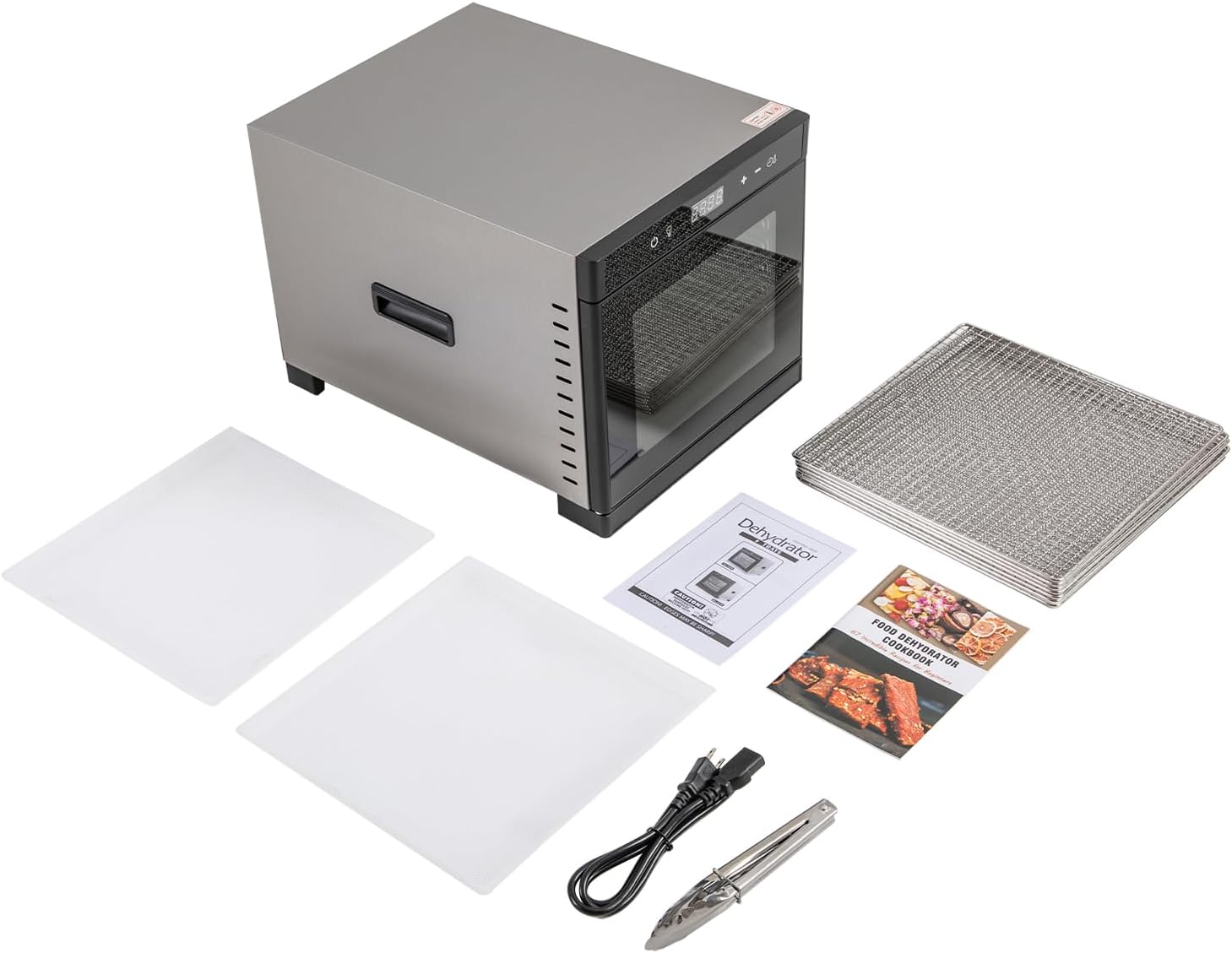 8 Tier Electric Countertop Food Dehydrator Machine, 700w Commercial Dehydrator Stainless Steel Machines, Adjustable Timer & Temperature for Home Kitchen (Black)