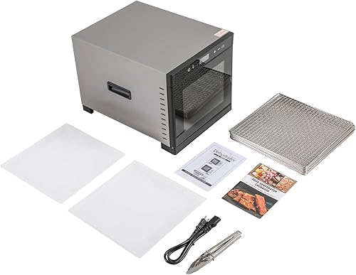 Miniatura 7 de Deshidratadores de alimentos para encimera, máquina secadora de acero inoxidable con temporizador digital ajustable de 24 horas, control de