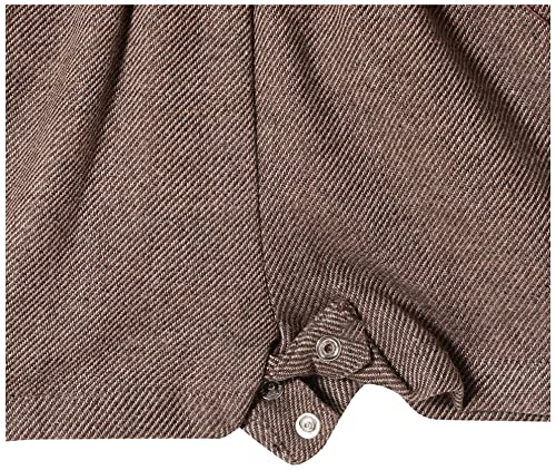 Image of miniklub Baby Full Sleeve Round Neck Knit Dungaree Set, (Brown)