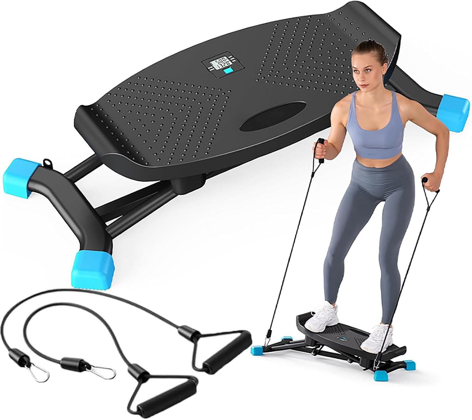 Balance Board,2026 New all motion exerciser,Portable Ski Balancing Machine with Lcd Monitor and Elastic Bands,Adjustable Intensity/Non-Slip Ma Pedal, Silent Exercise for Home