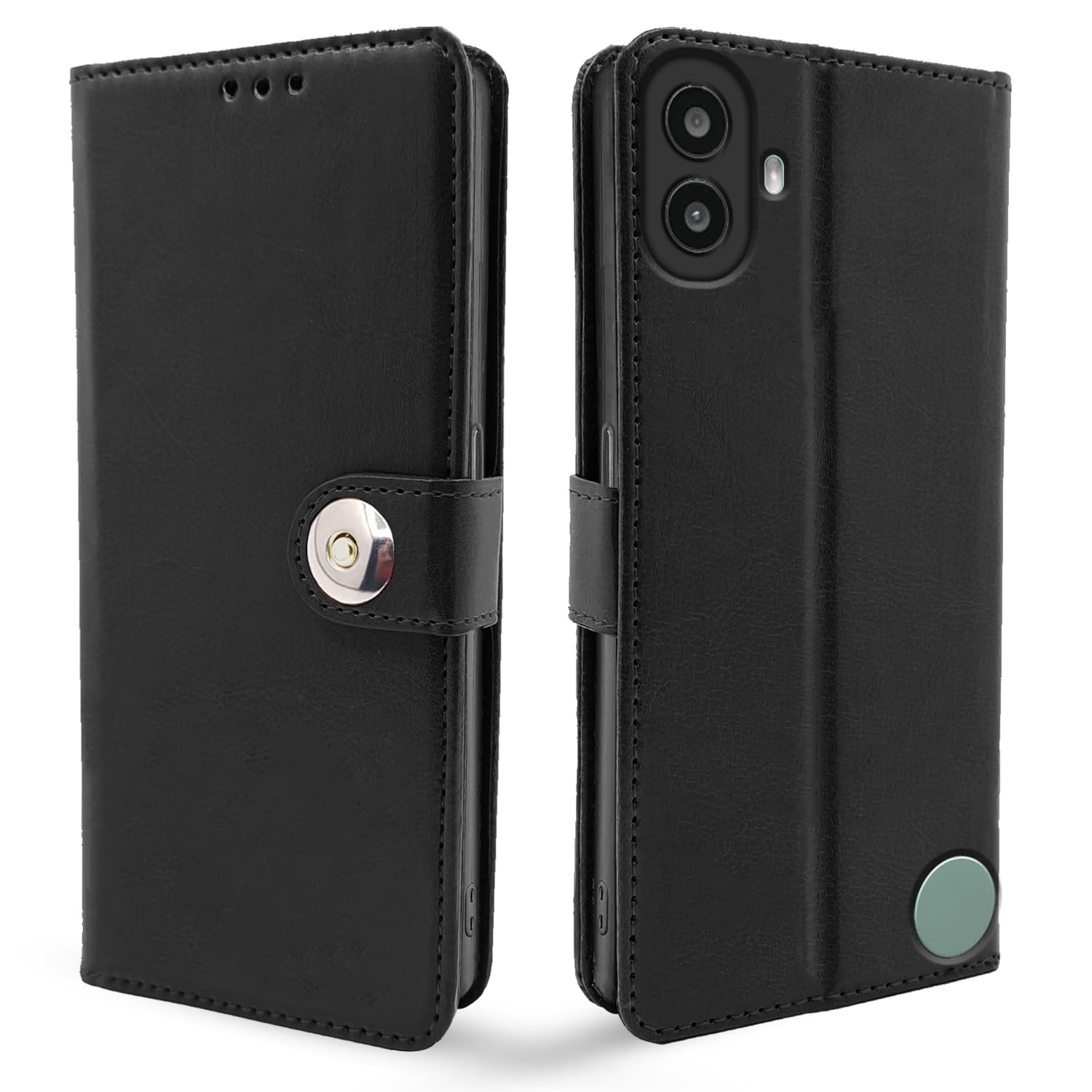 Pikkme Flip Cover Leather Finish | Inside TPU with Card Pockets | Wallet Stand and Shock Proof | Complete Protection Button Flip Case for CMF by Nothing Phone 1 (Black) (B0DC53QJVQ) Amazon Price History, Amazon Price Tracker