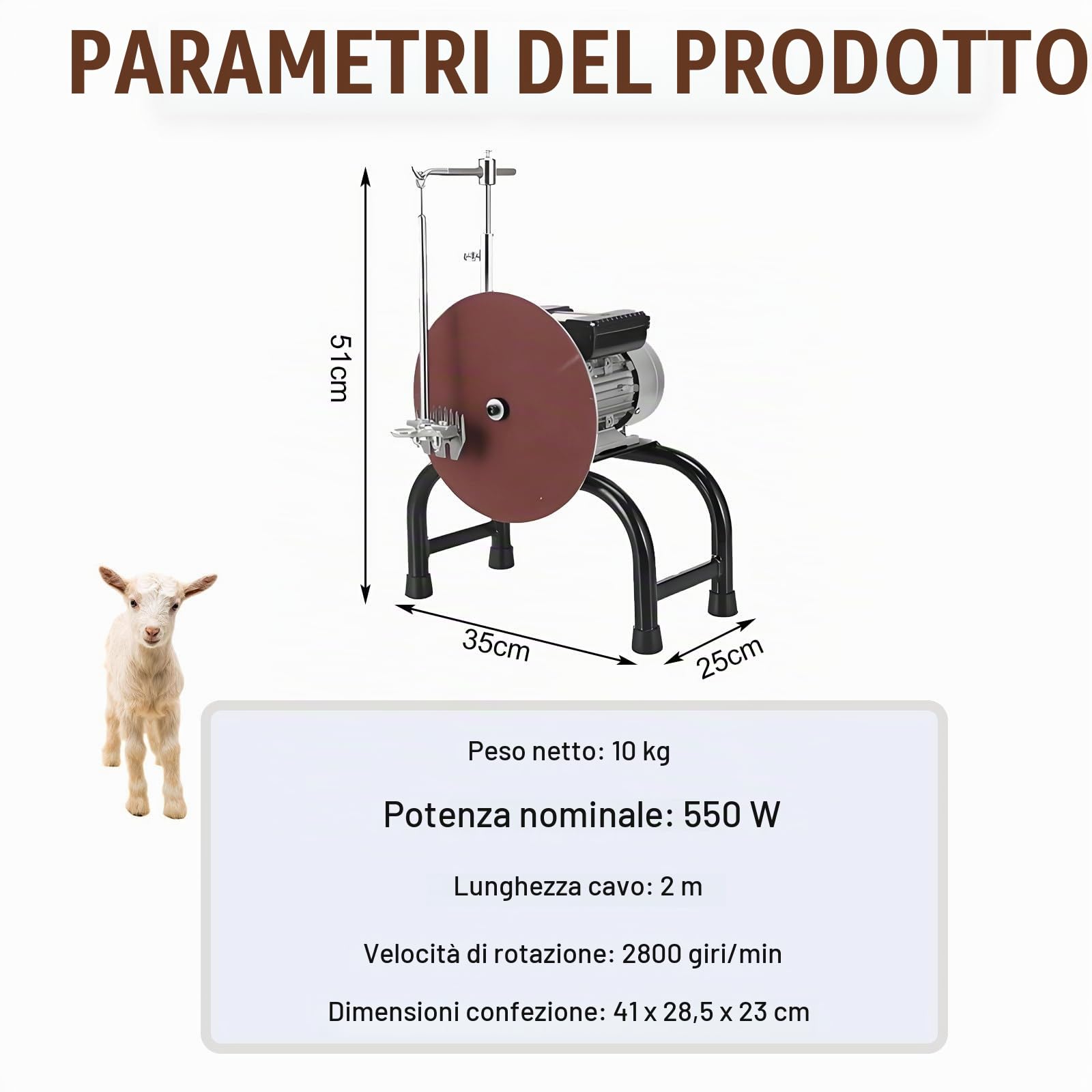 Affilatrice Elettrica per Lame di Tosatrici per Pecore, Affilatrice Professionale da 550 W per Lana, Adatta per Una Tosatura Precisa di Pecore, Alpaca, Capre e Bovini
