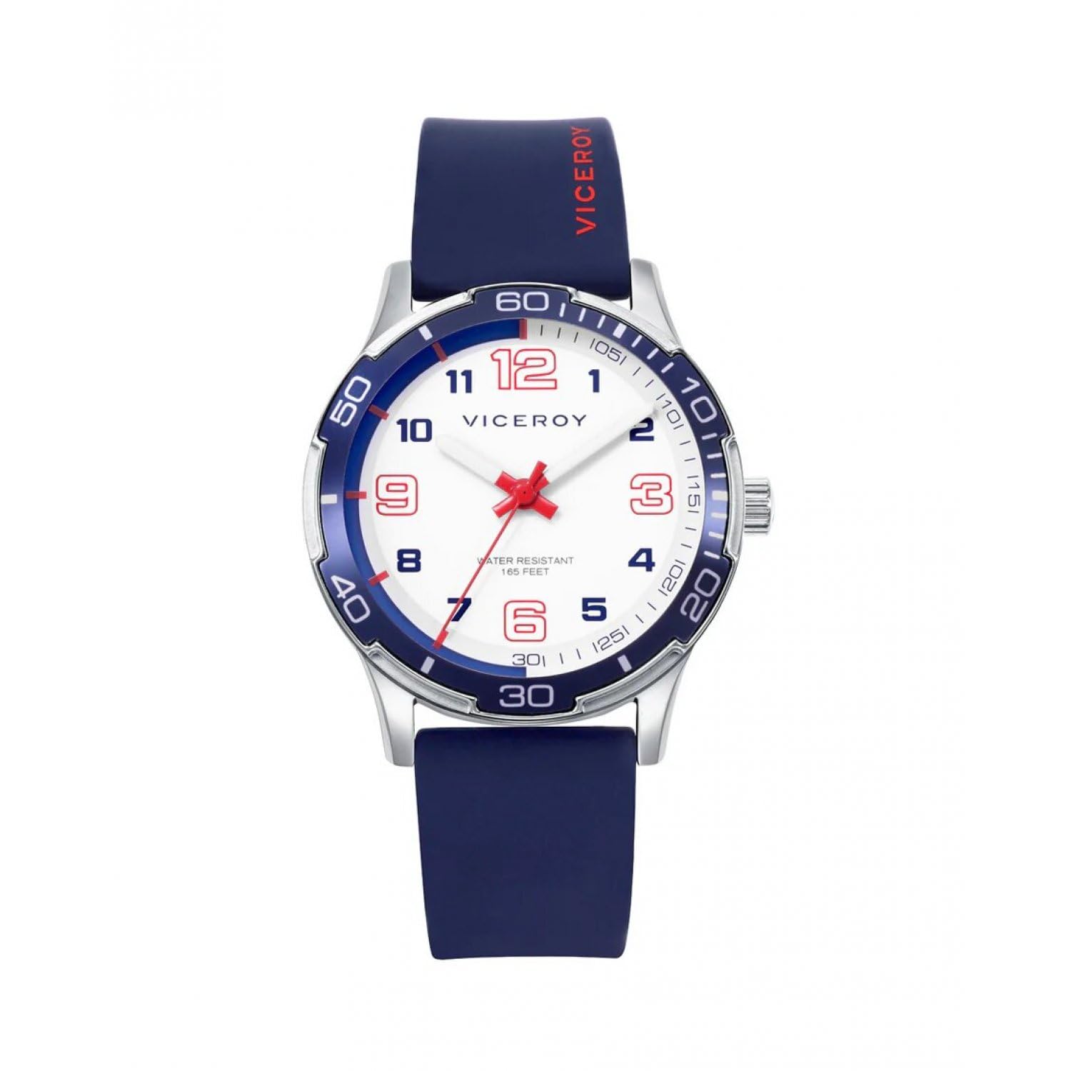 Viceroy Reloj Fashion Niño Comunión 401415-04 – Caja de Acero, Correa de Silicona Azul, Movimiento de Cuarzo, Pulsera de Acero y Piel Sintética de Regalo