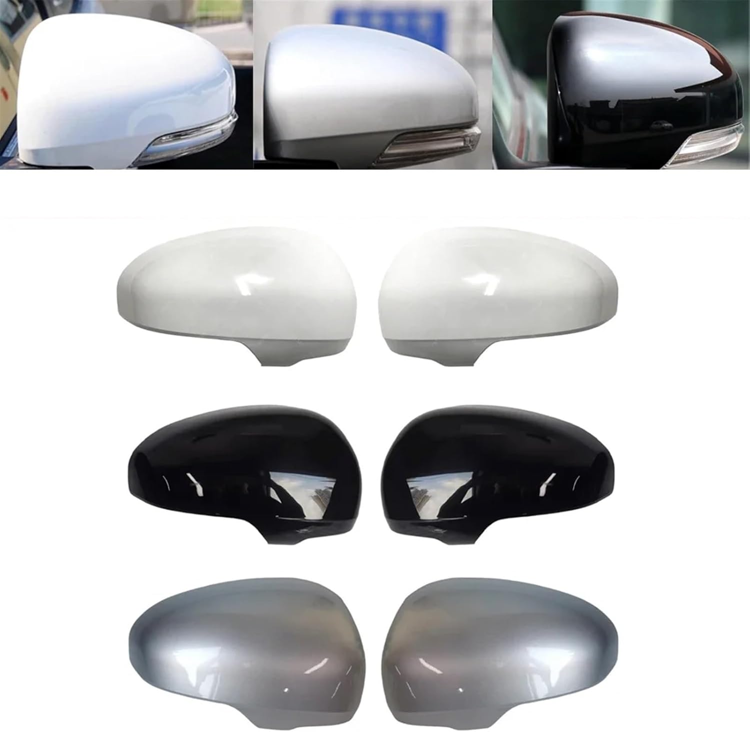 Kiyah Compatible For Prius Mark X Reiz 2010-2017 2009-2013 Car Replacement Rearview Side Mirror Cover Wing Cap Exterior Door Case Trim (Color : Black)