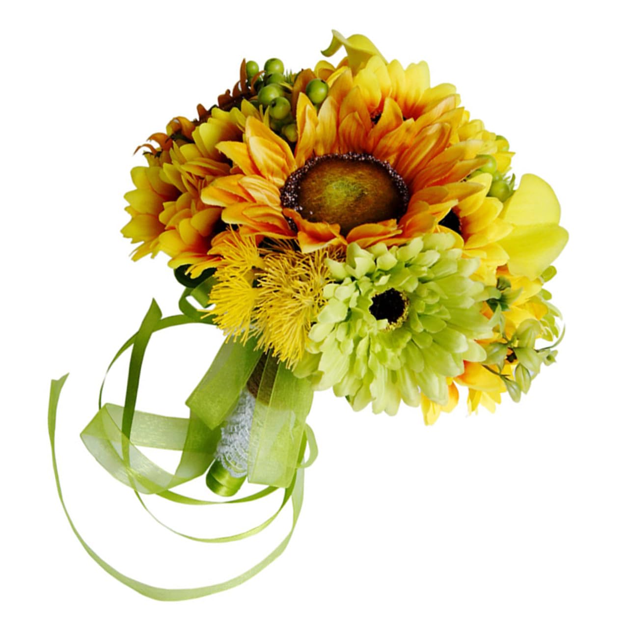 BESPORTBLE Künstlicher Sonnenblumen Brautstrauß Pflegeleichte Hochzeitsdeko Langlebiger Kunstblumenstrauß für Braut Party
