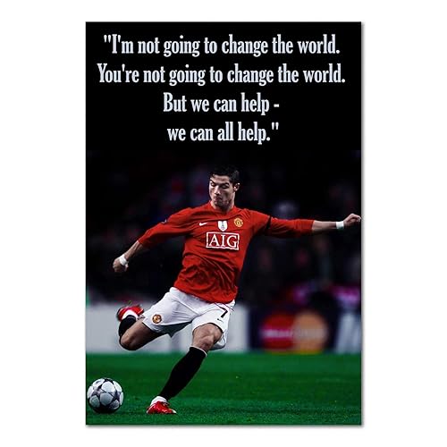 CR7 Cristiano Ronaldo Poster 02 Soccer Sport Wall Art Motivational Inspirational Quote (16x24)