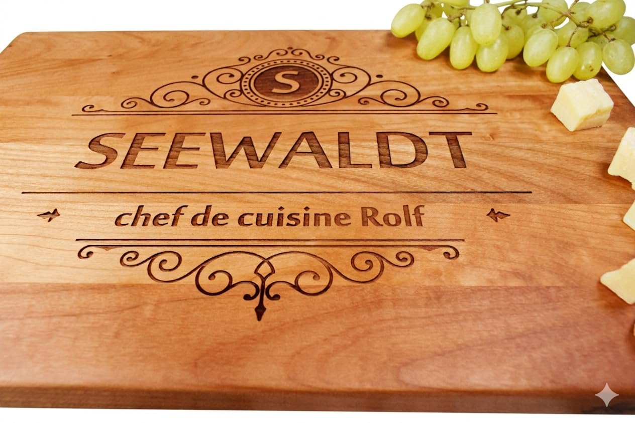 Algis Crafts | Personalized Handmade Cutting Board - MONOGRAM| Laser Engraved Chopping Board for Couple | Personalised Gifts | Wedding Gifts
