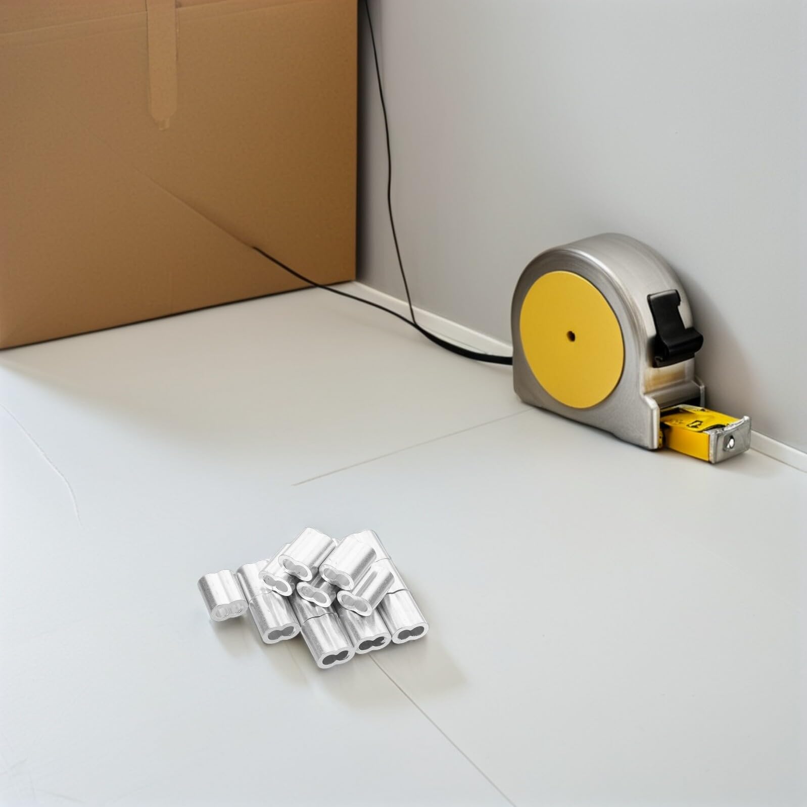 Kit Morsetti per Cavi in Acciaio Inossidabile e Alluminio 120 Pezzi Morsetto a Doppio Foro e Redancia per Cavi Metallici M5 Accessori per Sospensione e Fissaggio in Ambienti
