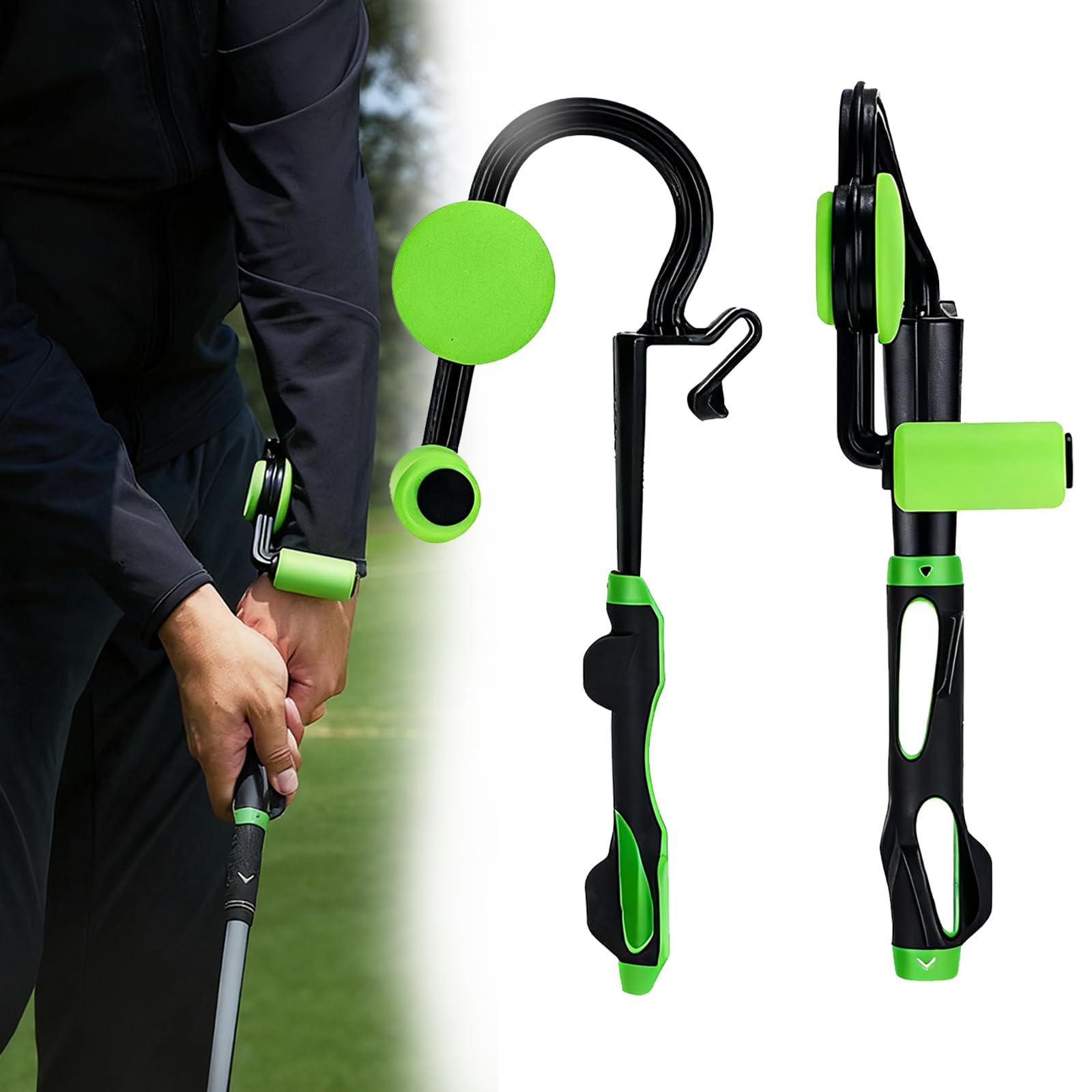 Golf Schwung Trainer, Golf Griff Trainer für die korrekte Handposition, 2-in-1 Quadrat Kontrolltrainer für Anfänger und Übung zur Korrektur der Körperhaltung