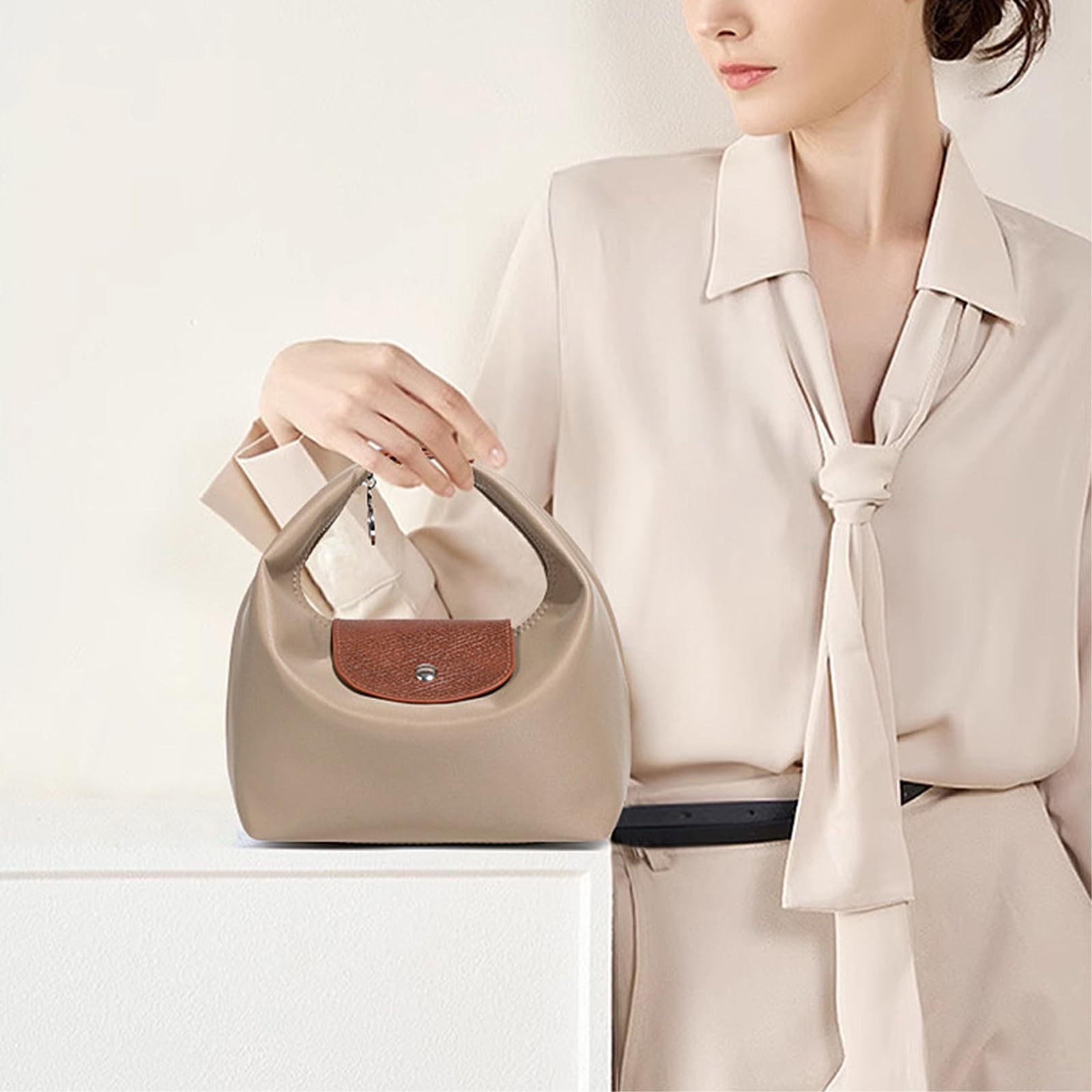 Borsa Tracolla di Moda Crossbody per Le Donne Traccia Hobo Portafoglio con Cinturina Viaggio Lavoro Pendolare-Beige