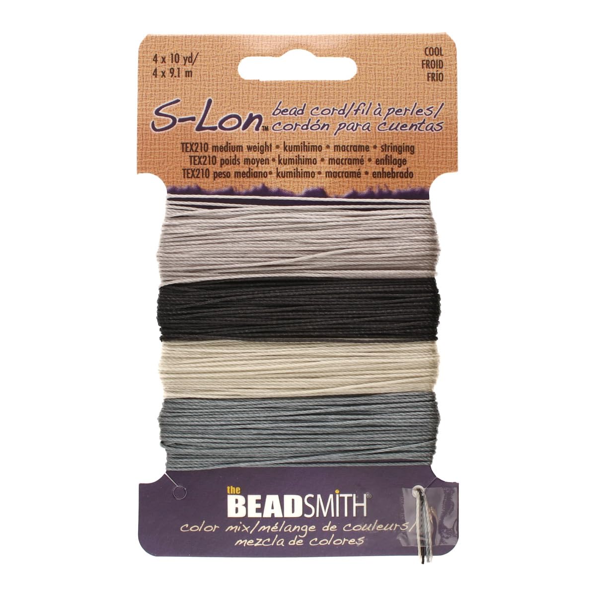 Beadsmith S-Lon Cord Multipack – 4 Bobine Di Filo Per Gioielli (Cool Neutrals Mix) - 2
