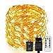 Produktbild Lichterkette außen, ECOWHO 20M 200 LED Lichterkette Strombetrieben mit Timer & Fernbedienung, IP68 Wasserdicht Kupferdraht Lichterketten für Zimmer, Weihnachten, Halloween deko (Warmweiß)