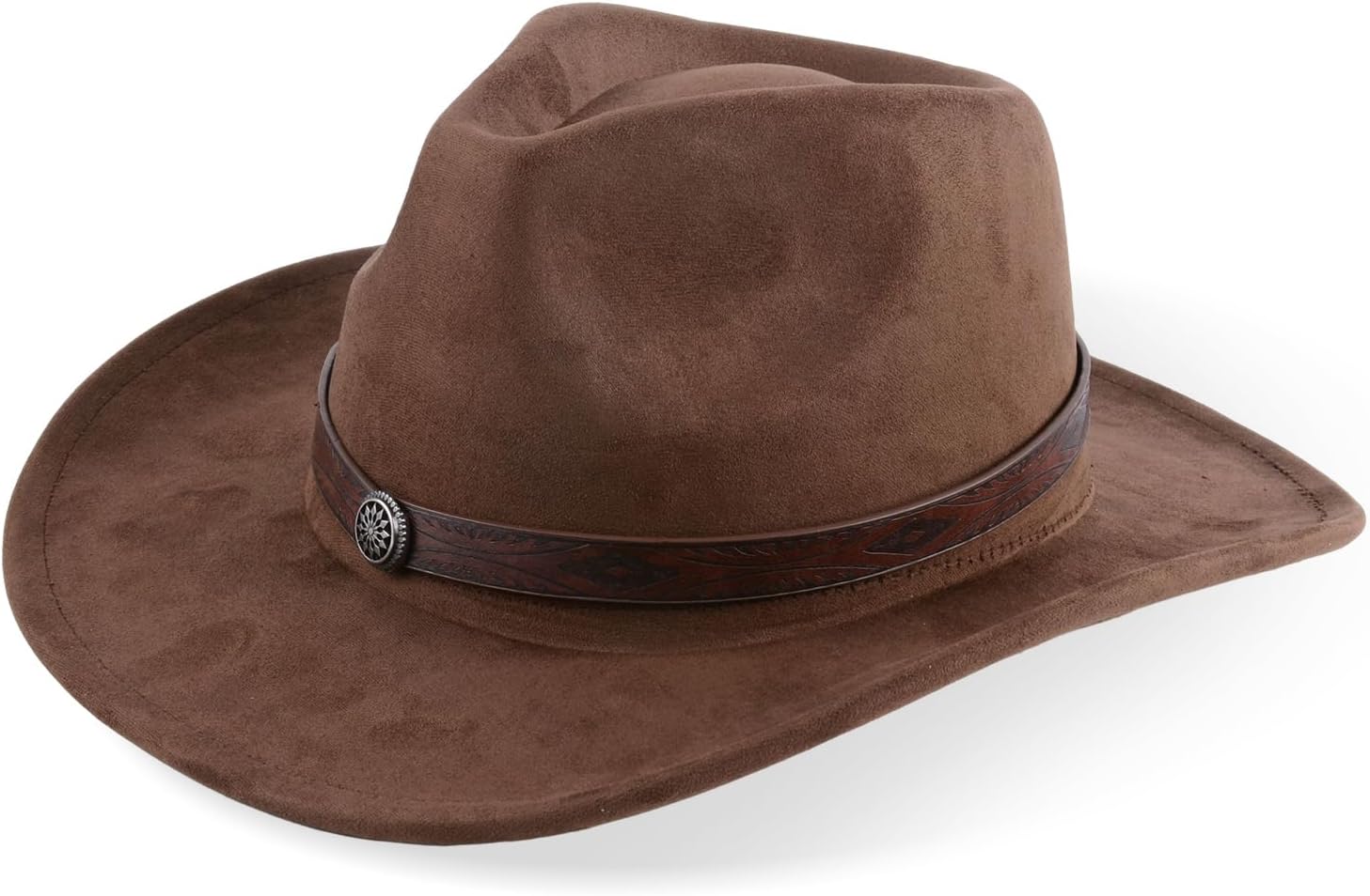 Cowboy Hat, Wide Brim Brown Adult Felt Hat, Classic Stylish Design Adjustable Breathable Comfortable (Brown) - Image 8