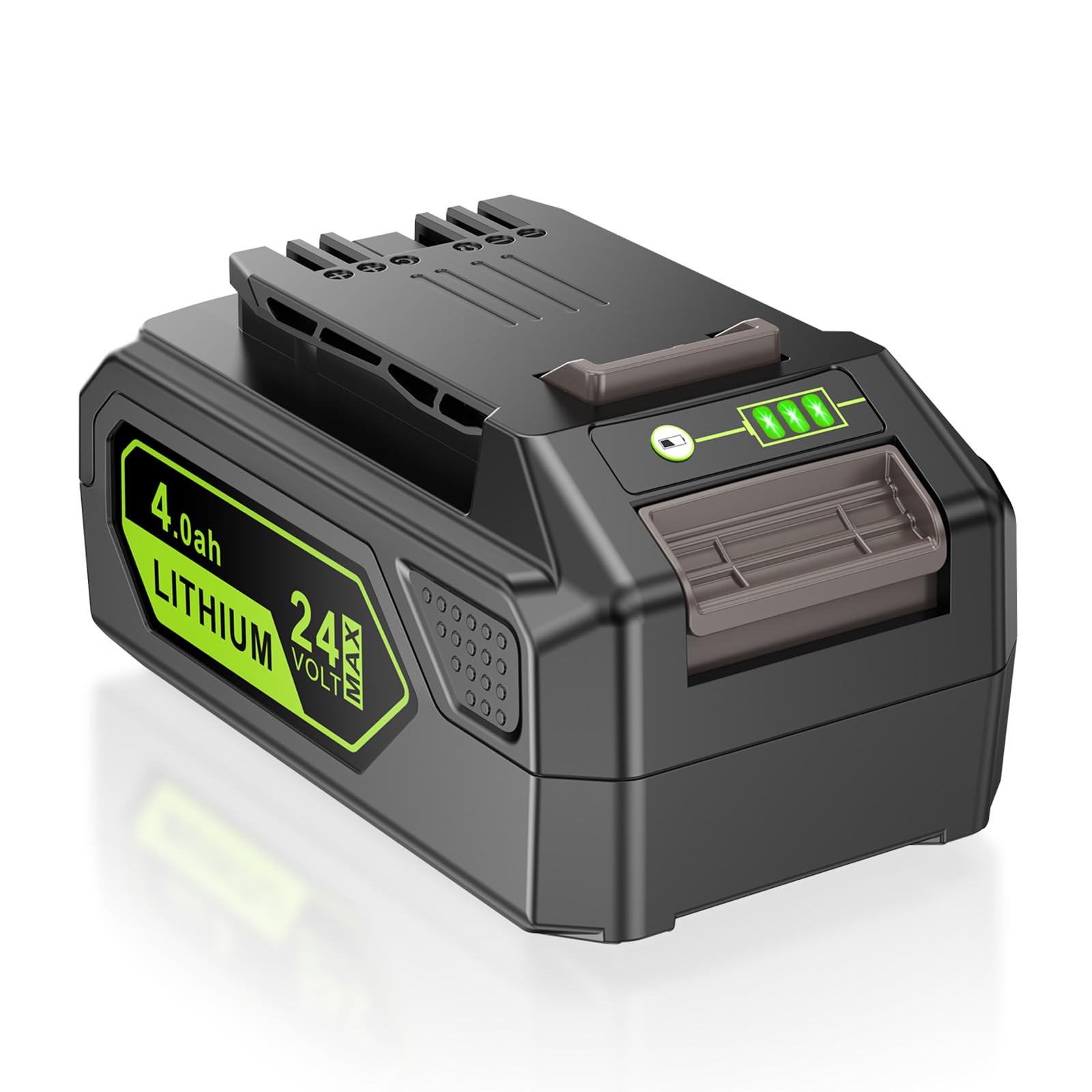 LabTEC Batterie GW2430 pour Greenworks, Batterie Li-ION 24 V 4,0 Ah de Remplacement pour Outils Greenworks 24 V 29862 2938202 26111700 Chargeur Tondeuse à Gazon Souffleur de Feuilles Batterie