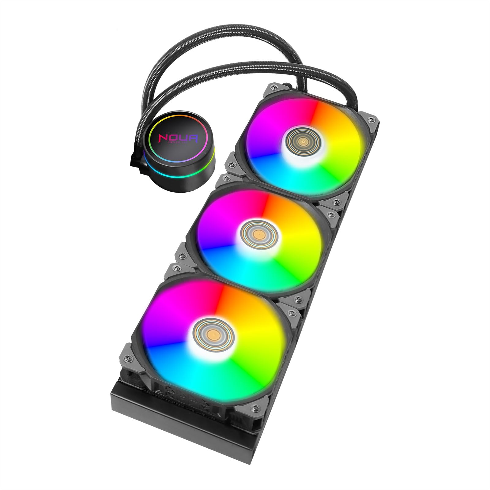 Noua Boris BR360 ARGB, Disipador de líquido CPU, TDP 320W, 3 ventiladores ARGB PWM, refrigeración por agua para AM5/AM4/TR4 y LGA 1700/1200/115x
