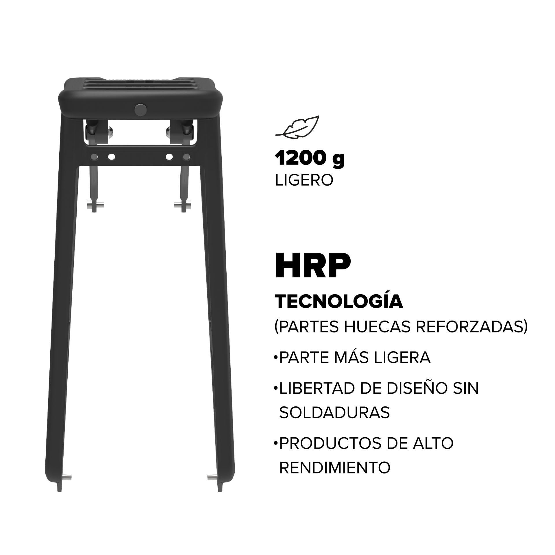 POLISPORT 8873000004 Portabicicletas Trasero HRP – Duradero, Ligero, Montaje Estándar, Compatible con Alforjas, Negro – Soporta hasta 27 kg, Desplazamientos Y Carga