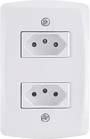 Tramontina Conjunto 2 Tomadas 2P+T 20 A 250 V 4x2 Lux2 Branco