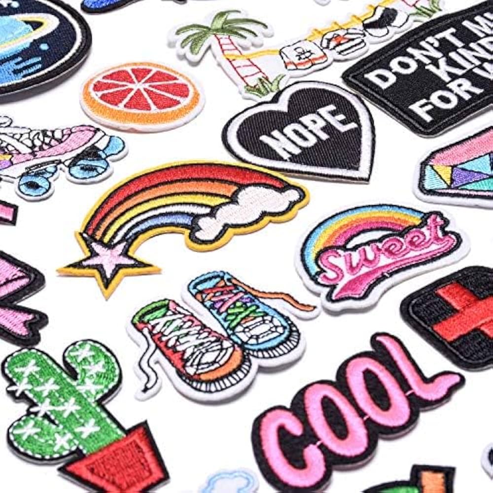 Amazon.co.jp: Wlkq アイロンワッペン 42枚 DIY 人気セット 貼り