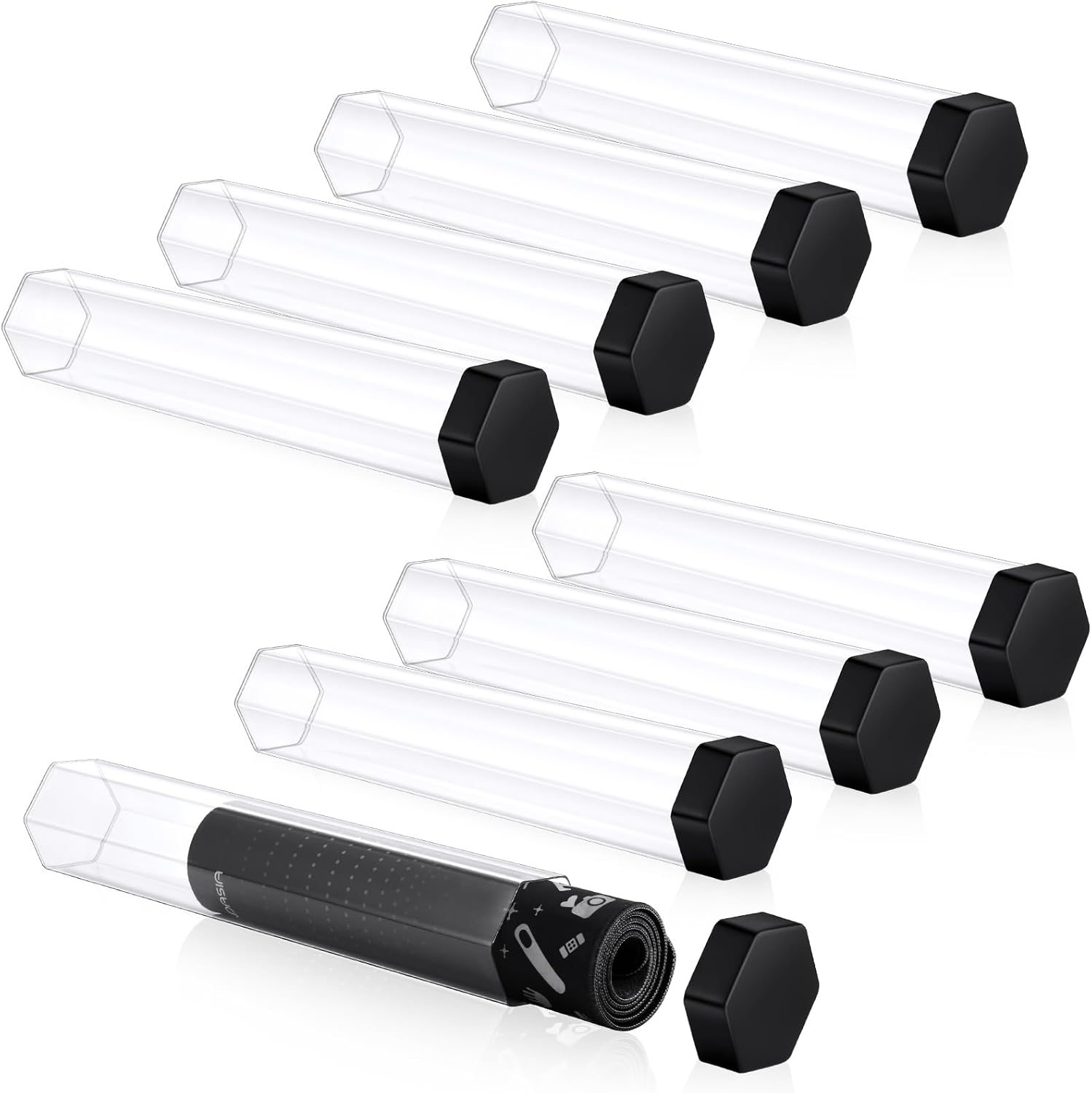 Lineshading 8 Pcs Playmat Tube 15 Inch Hexagon Prism Shaped