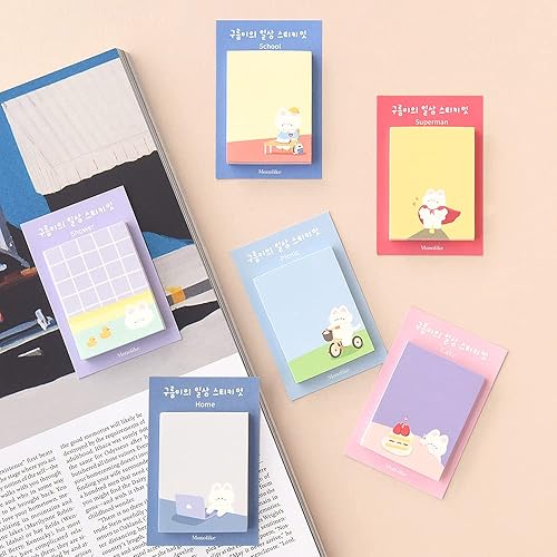 Miniatura 6 de Monolike Gureum's Daily Life Sticky-it - Juego de 6 bloc de notas autoadhesivo, 50 hojas