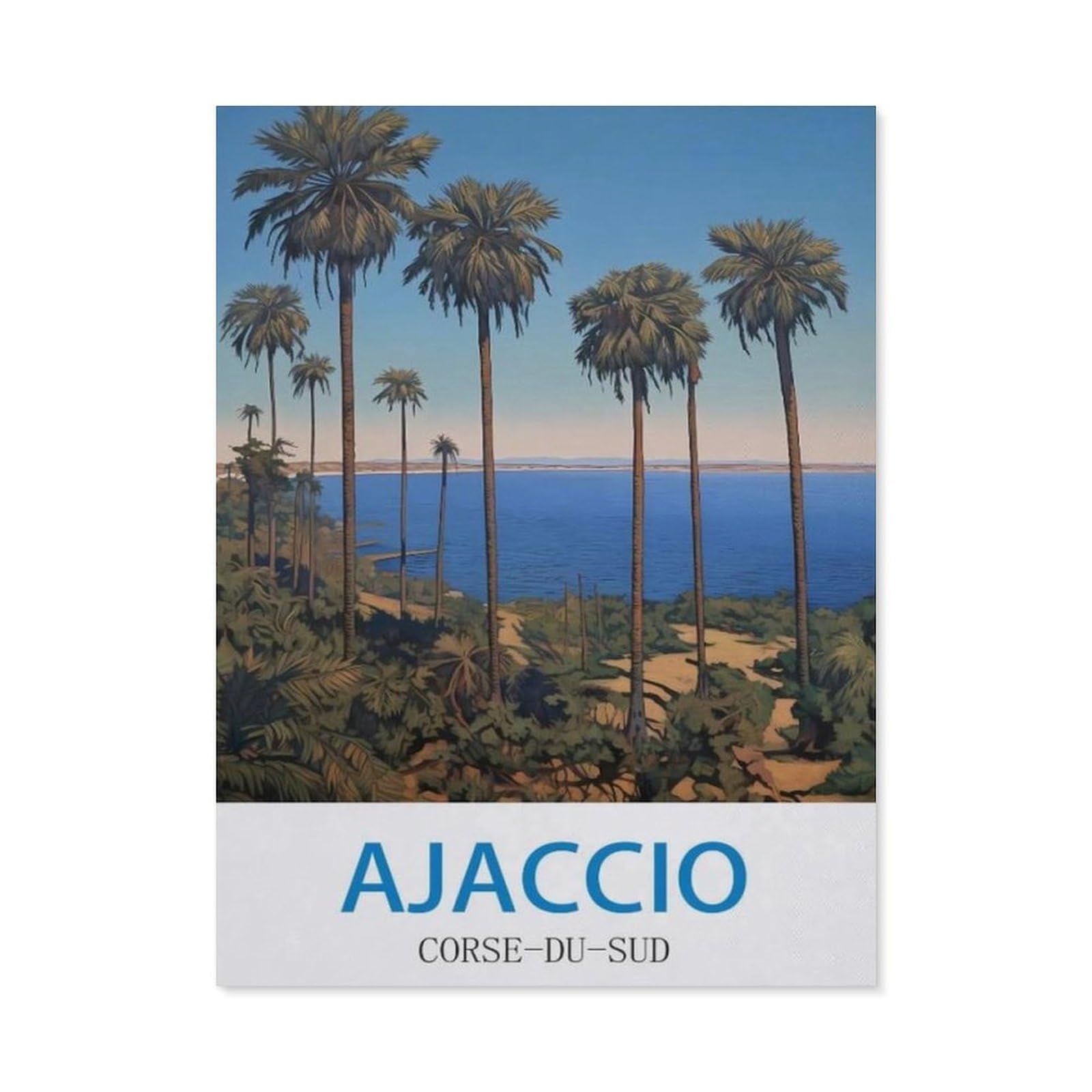 BEAYODKP DIY 5D Diamond Painting Kits，Ajaccio Corse Du Sud，Diamond Painting for Beginner Adults Rhinestone Numbered Diamond Arts Home Wall Decor（50 x 60 cm/19.68 x 23.62 inches）-CO3