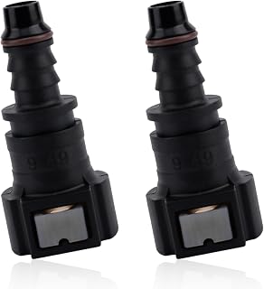 2pcs Fuel Line Quick Connectors, Durable Plastic Hose Quick Release Connector Practical Male & Female Push-On Straight Fuel Line Fittings for Most Vehicles Repair Kits (Black)