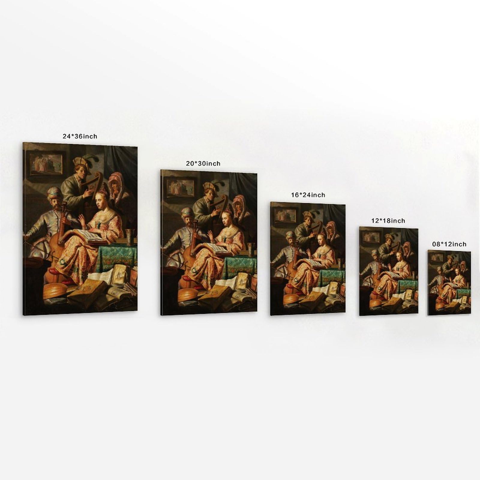 Gerard Ter Borch Künstlerwerke Das Konzert-Poster, Leinwandbild, Wandkunst, Bilder für Heimdekoration, modernes Kunstwerk für jeden Raum, 40 x 60 cm
