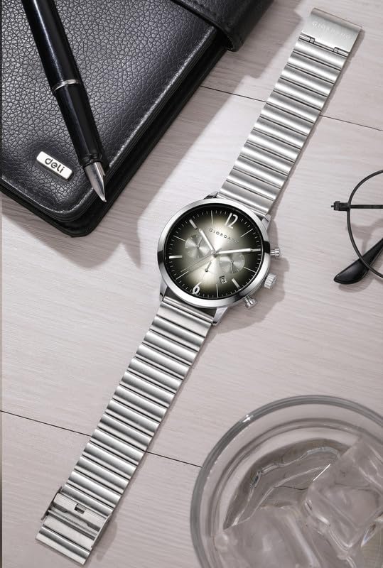 Image of Giordano Analog Chronograph Watch for Men - Round Dial, Date Display Function, Quartz Movement, Water Resistant, Stainless Steel Case & Strap - GZ-50153