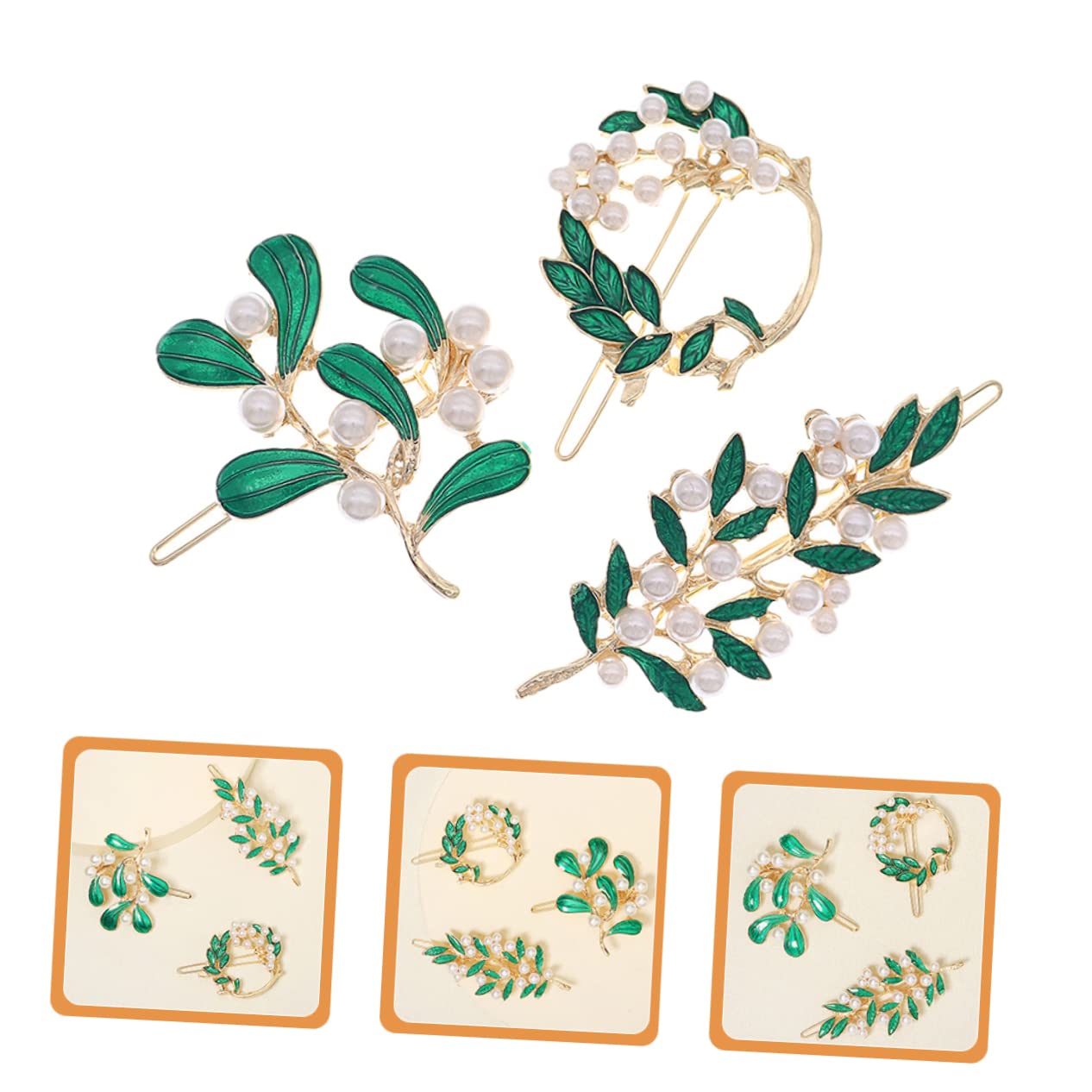 Didiseaon Juego De 4 Pasadores Para El Pelo De Moda Pasadores Decorativos Para El Pelo Para Mujeres Y Niñas Horquillas De Aleación Con Forma De Hoja 3 Unidades X 4